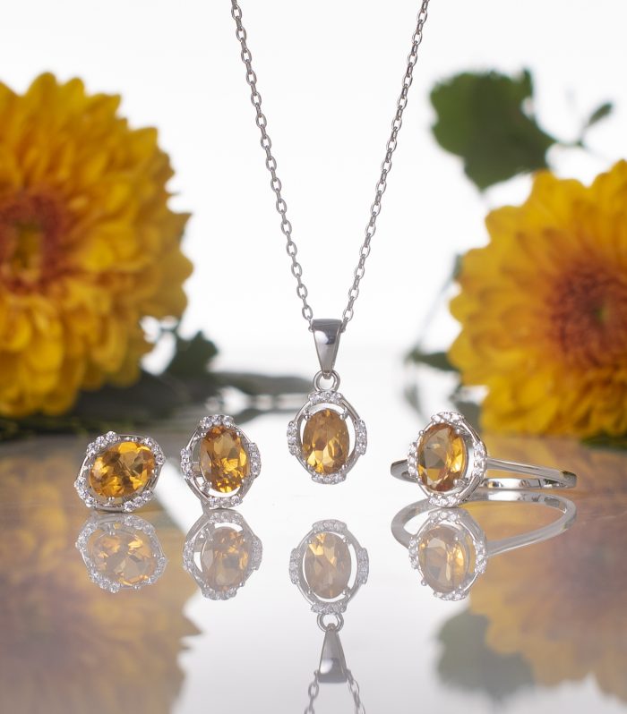 ADORE YOU CITRINE SET IN S925 SILVER (BFS/1116)